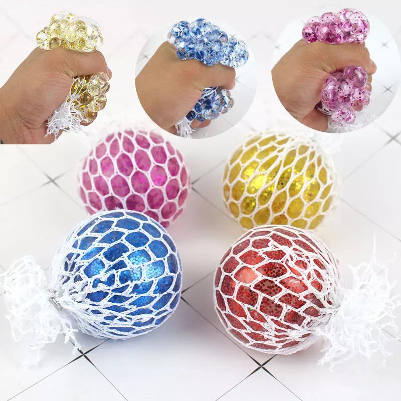 Neon LED Mesh Squeeze Ball Antistress New Novelty Toys Kids Stress Relief Ball