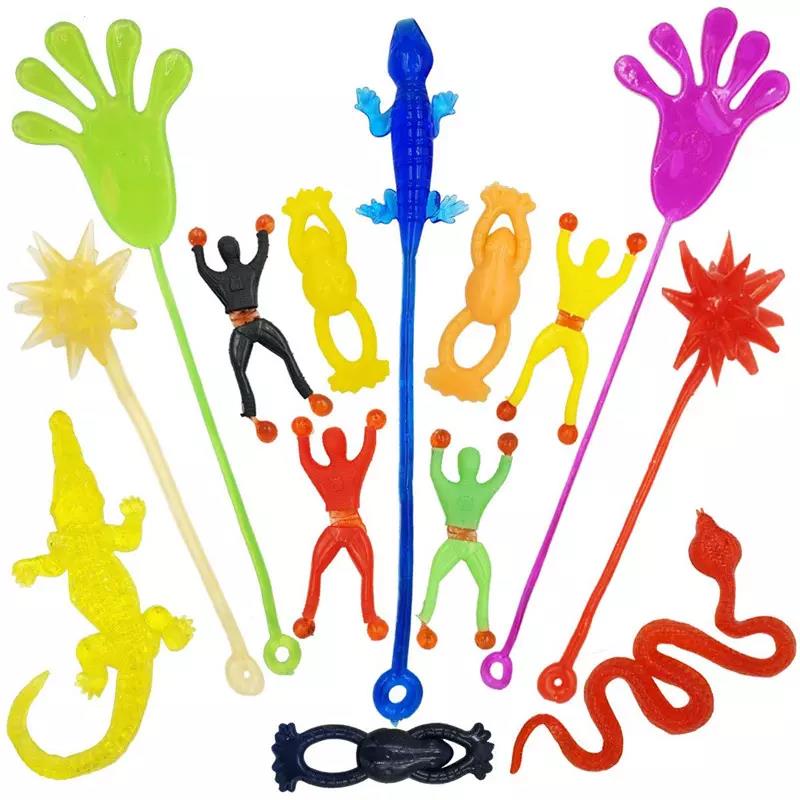 Novelty Stretchy Sticky Hands Wall Climber Men Hammers Snakes Lizards Crocodile Toy for Party Favor Kids Christmas Gift