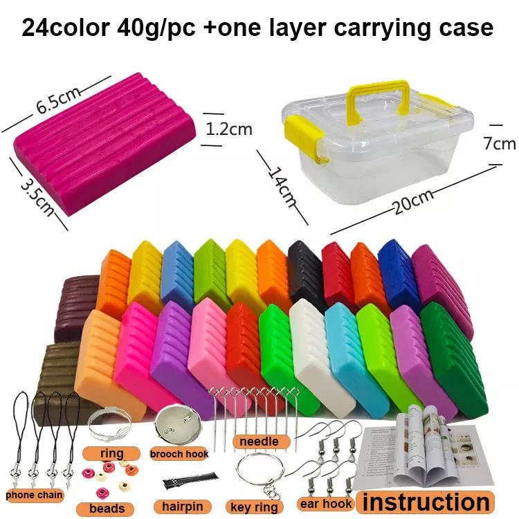 24 Colors 40g Custom Polymer Clay Molds Oven Bake Soft Polymer Clay Set