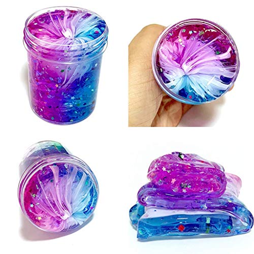 New Design Jelly Clay Rubber Mud Fluffy Barrel Starry Sky Glitter Slime Toy