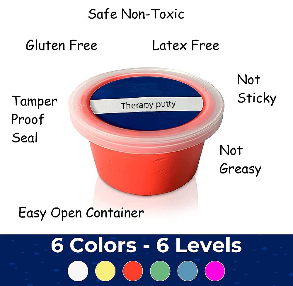 Hot Sales Non-toxic 6 Colors Therapy Putty Resistive Hand Exercise Kit