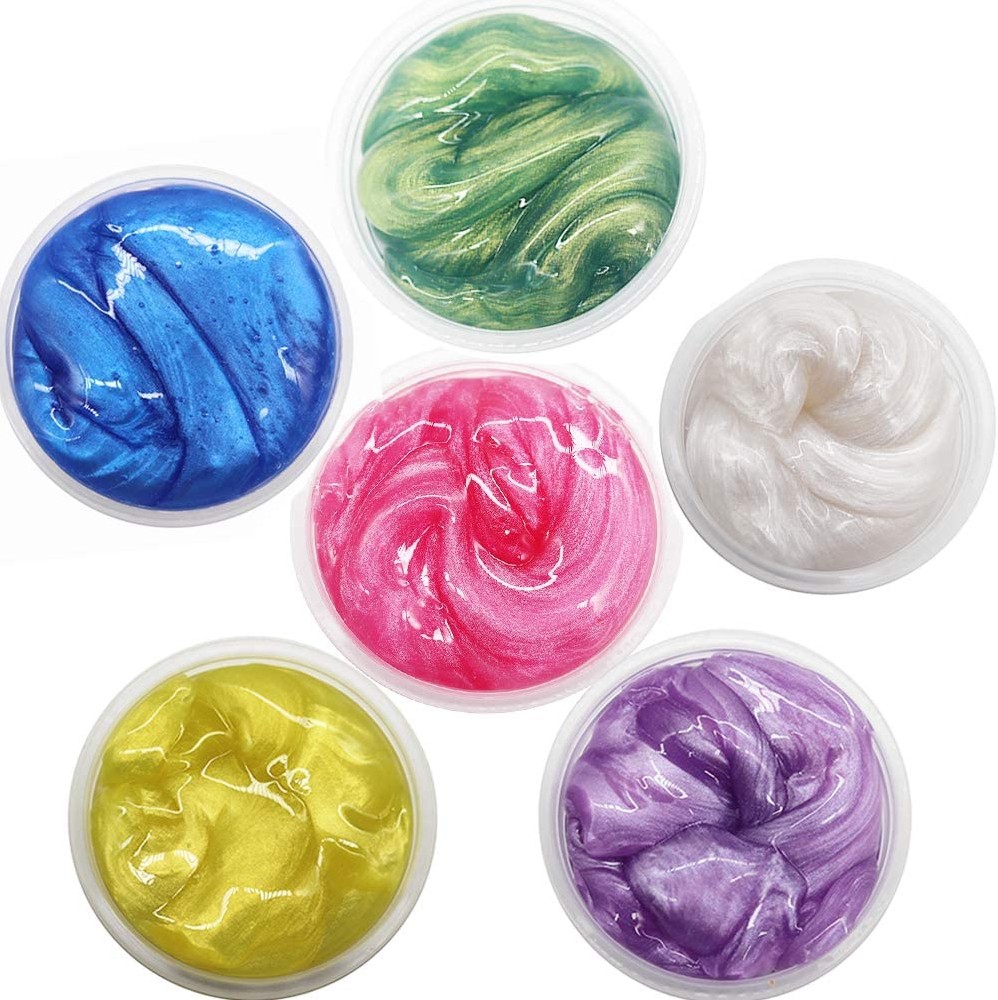 Factory Wholesale Custom 6 Pack Non-toxic Diy Pearlescent Slime Kit For Girls Kids