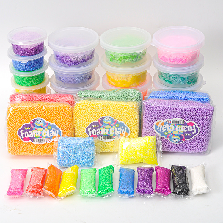 Good Quality Easy To Shape Foam Slime Mixing Colorful Magic Foam Putty Pearl Soft Snow Clay Air Dry Kit