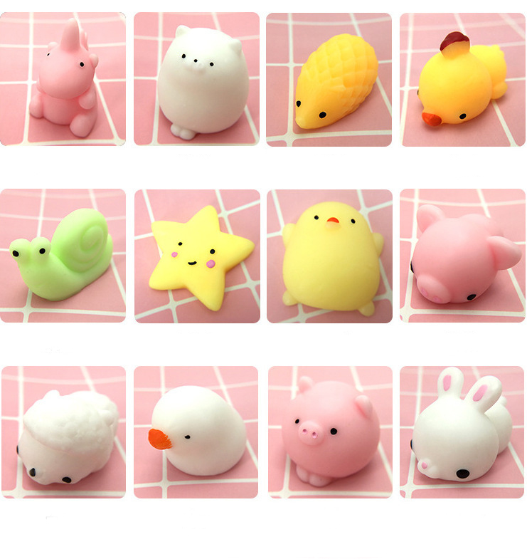 Factory Supply Cute Animal Duck Squeeze Ball Stress Relief Squeeze Mochi Squishy Pack Mini Toys